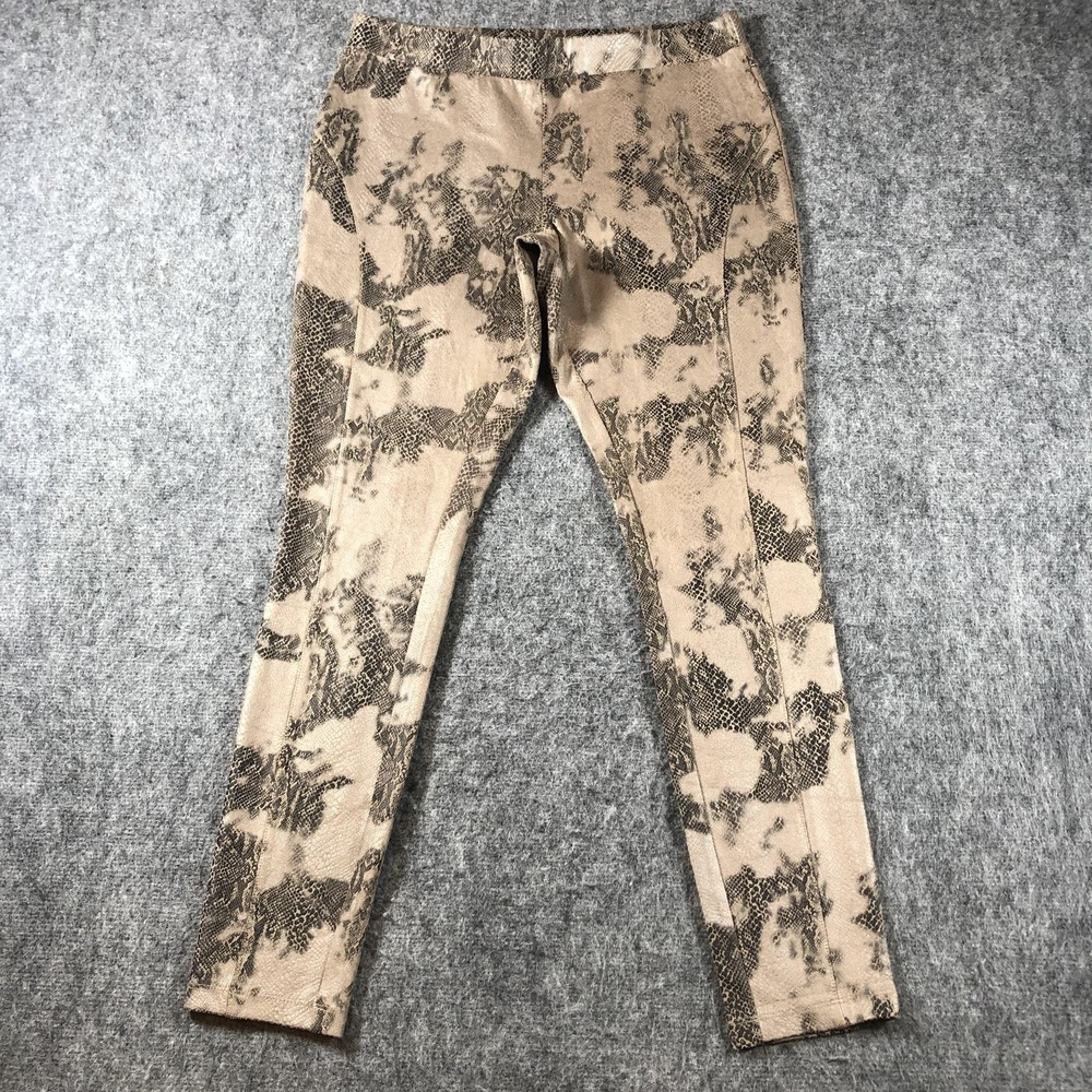 Philosophy Republic Clothing Leggings Womens Large Beige Animal Print Ankle Knit